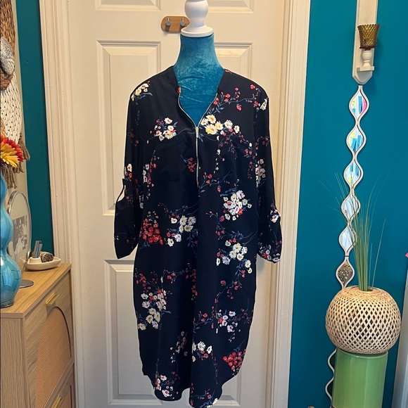 New York & Company Dresses & Skirts - Floral Kimono Shirt Dress